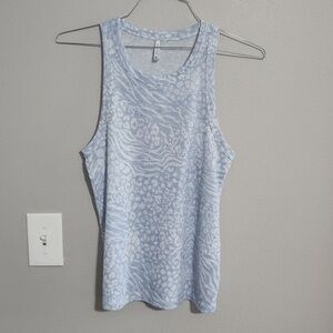 Z SUPPLY LIGHT BLUE KNIT ANIMAL PRINT TANK TOP SIZ XS